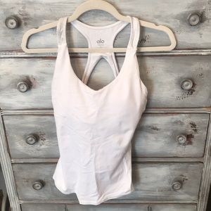 ALO yoga white workout tank M